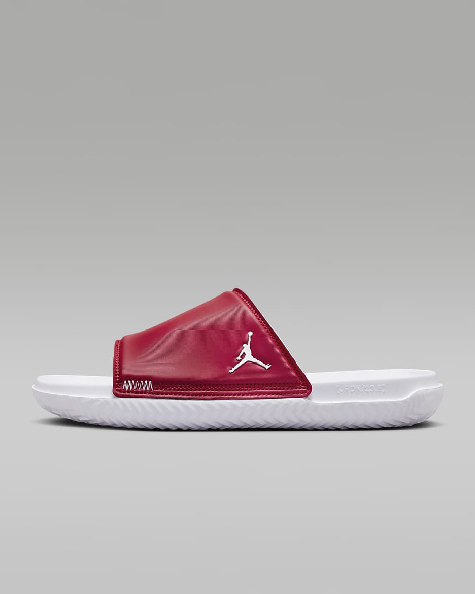 White and red jordan slides top